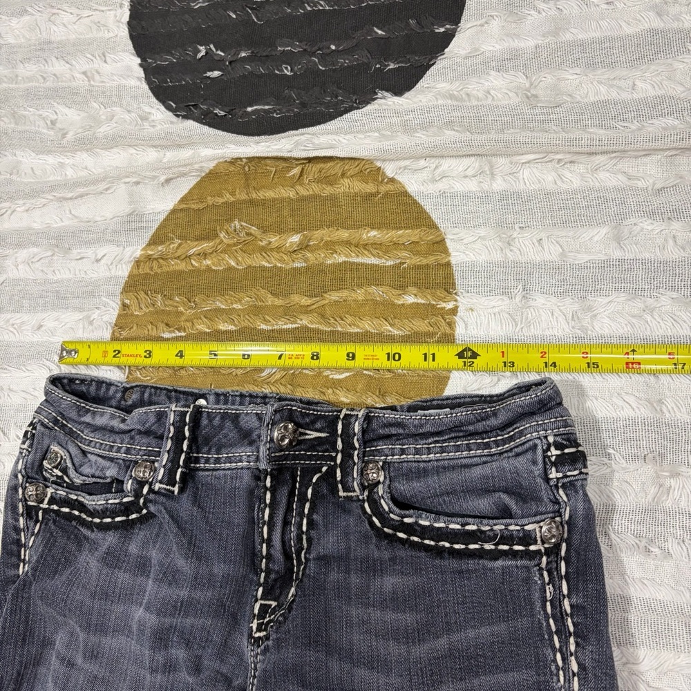 Miss Me Sz 29 Womens Gray Shorts Denim Cut Offs Beach Pool Travel Y2K Bikercore - Picture 10 of 13